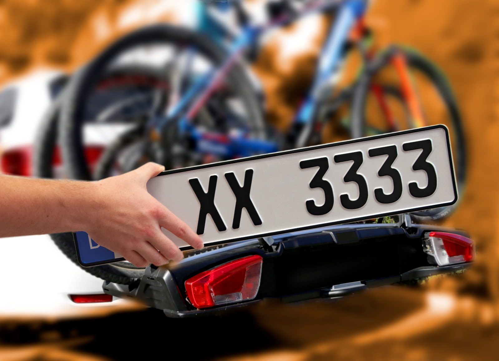1 Fahrradträger Kennzeichen, Standardgröße für alle gängigen Marken, Fahrradträger & Anhänger