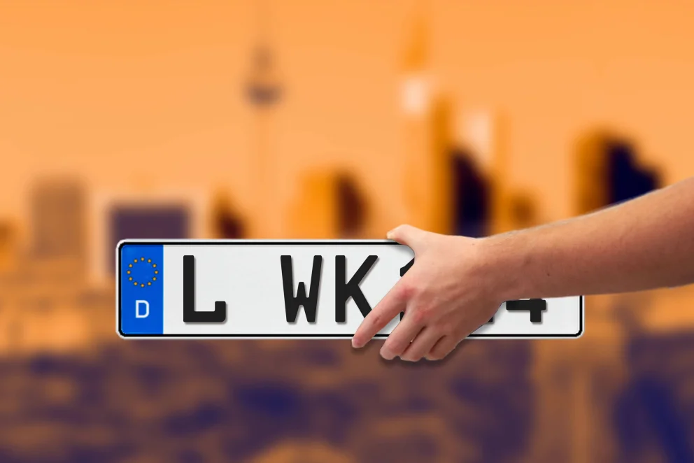 Nummernschild aus Leipzig mit L als Wunschkennzeichen